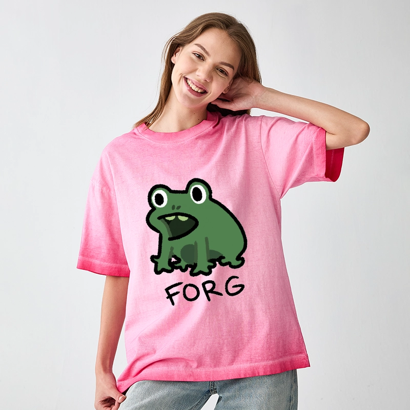 Tokyo-Tiger Funny Forg Japan Gradient Washed T-Shirt