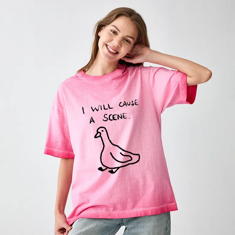 Tokyo-Tiger Stupid Goose Funny Japan Retro Gradient Washed T-Shirt