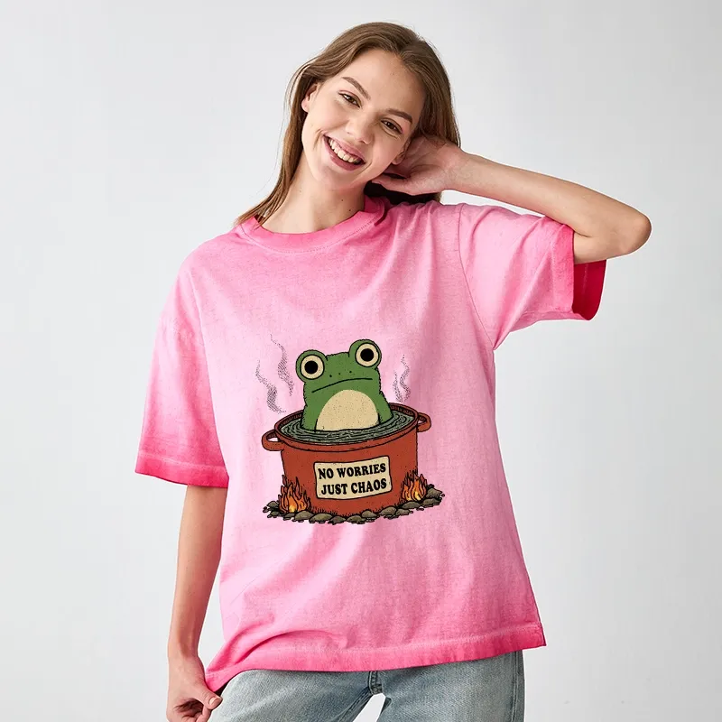 Tokyo-Tiger Frog：No Worries，Just Chaos Gradient Washed T-Shirt