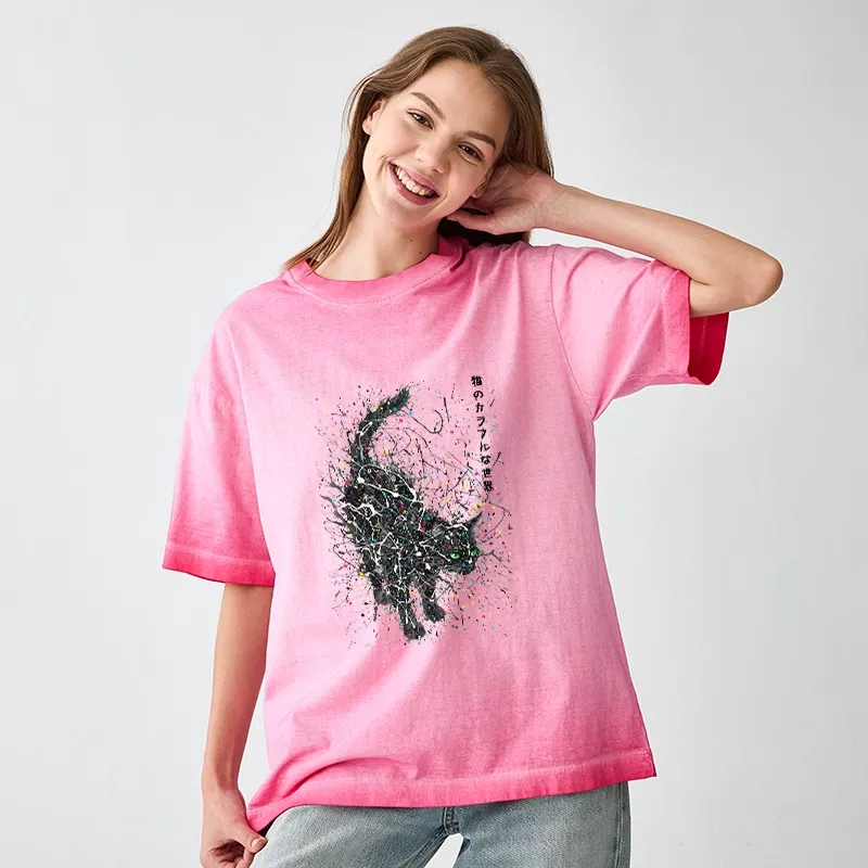 Tokyo-Tiger In The Spectrum Of Cats Gradient Washed T-Shirt