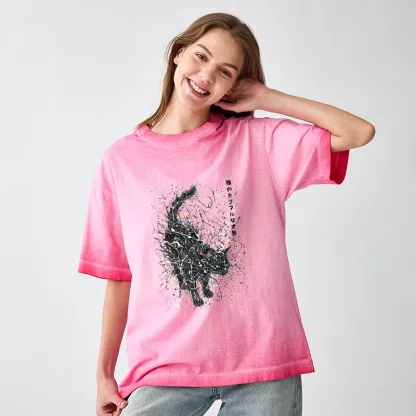 Tokyo-Tiger In The Spectrum Of Cats Gradient Washed T-Shirt