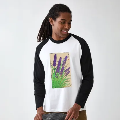 Tokyo-Tiger Japanese Lavender Raglan Long Sleeve T-shirt