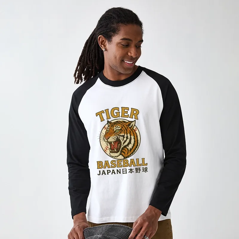 Tokyo-Tiger Osaka Japan Baseball Team Raglan Long Sleeve T-shirt