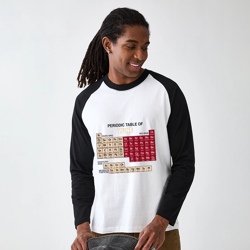 Tokyo-Tiger Table of Elements of Wine Raglan Long Sleeve T-shirt