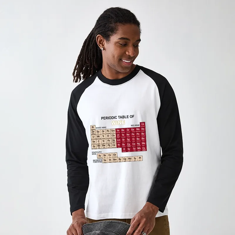 Tokyo-Tiger Table of Elements of Wine Raglan Long Sleeve T-shirt