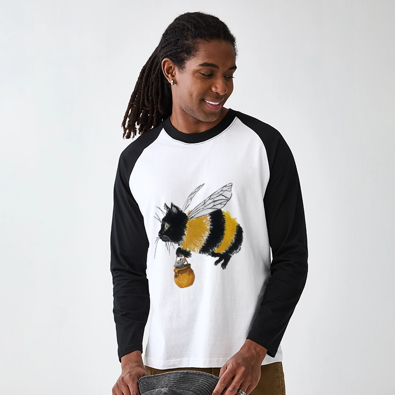 Tokyo-Tiger Catbee Funny Raglan Long Sleeve T-shirt
