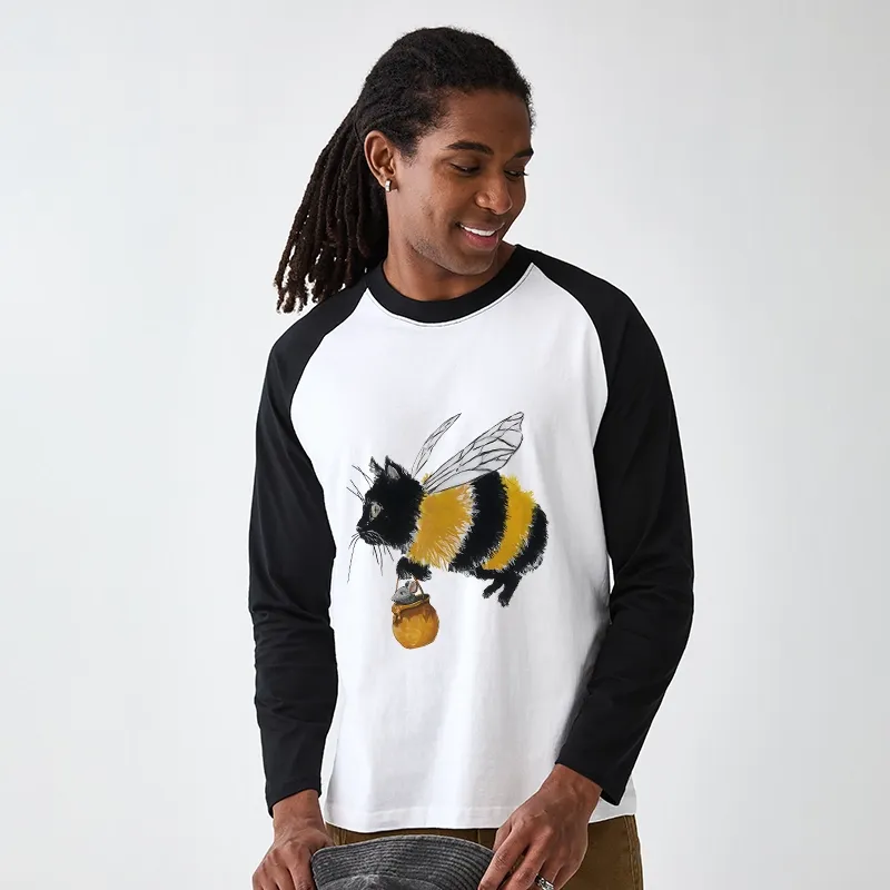 Tokyo-Tiger Catbee Funny Raglan Long Sleeve T-shirt