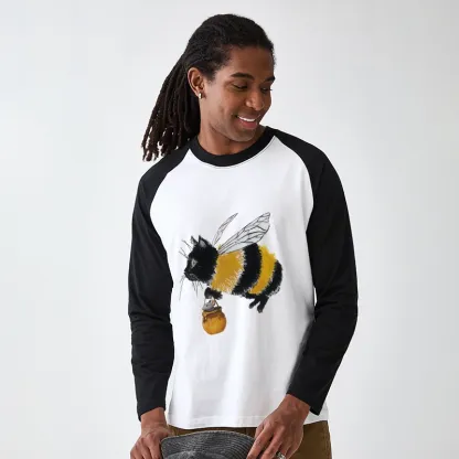 Tokyo-Tiger Catbee Funny Raglan Long Sleeve T-shirt