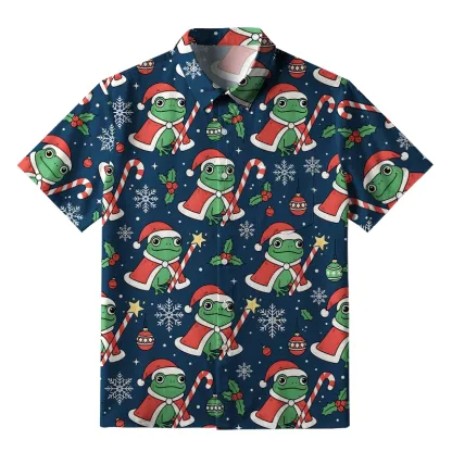 Tokyo-Tiger Christmas Frog Button-up Shirt