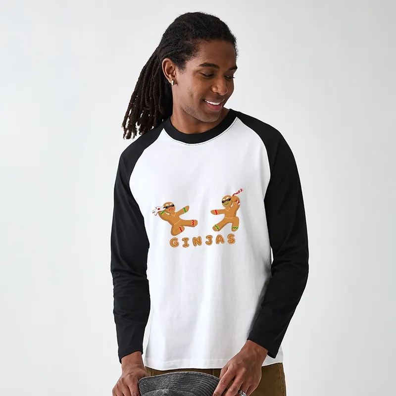 Tokyo-Tiger Gingerbread Ninja Raglan Long Sleeve T-shirt