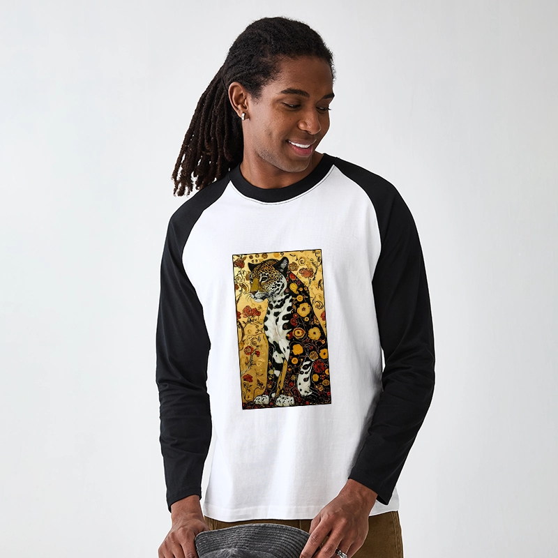 Tokyo-Tiger Magnificent Leopard Raglan Long Sleeve T-shirt