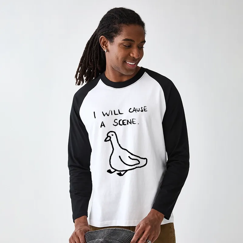 Tokyo-Tiger Stupid Goose Funny Japan Retro Raglan Long Sleeve T-shirt