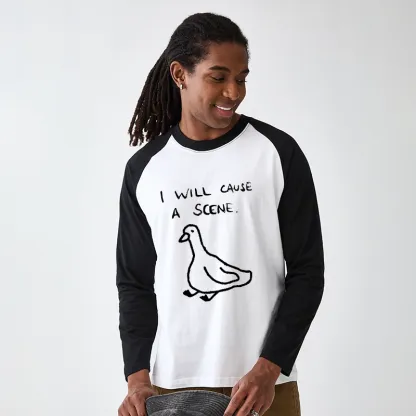 Tokyo-Tiger Stupid Goose Funny Japan Retro Raglan Long Sleeve T-shirt