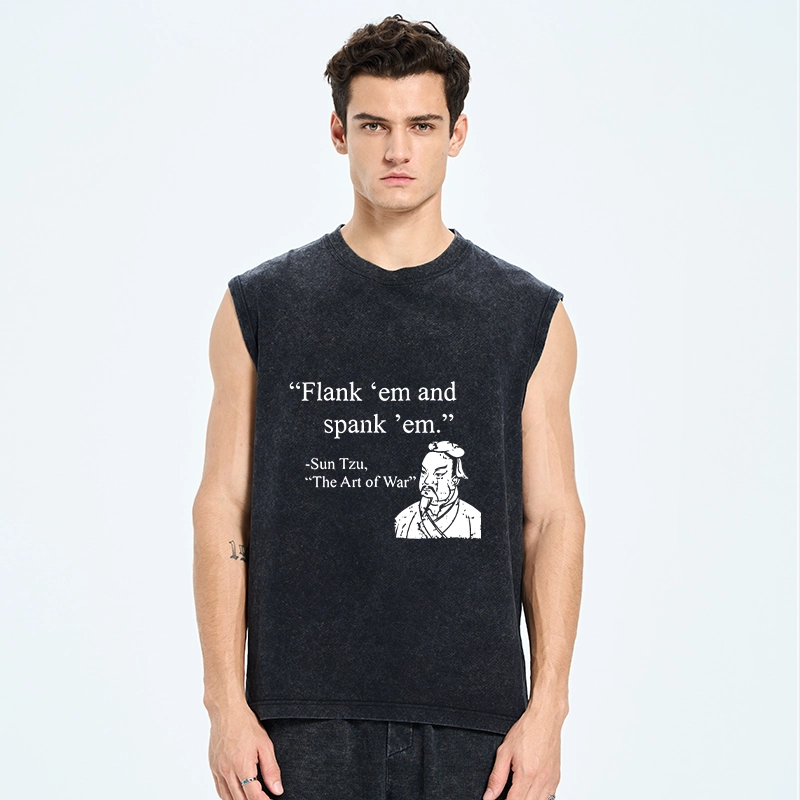 Tokyo-Tiger The Art Of War Funny Washed Tank