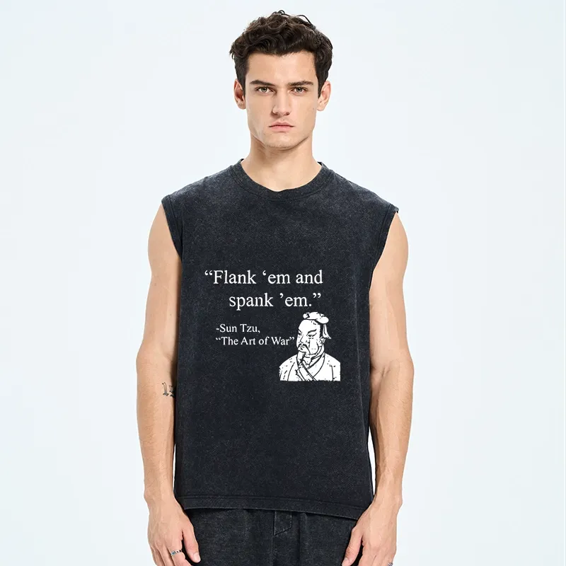 Tokyo-Tiger The Art Of War Funny Washed Tank