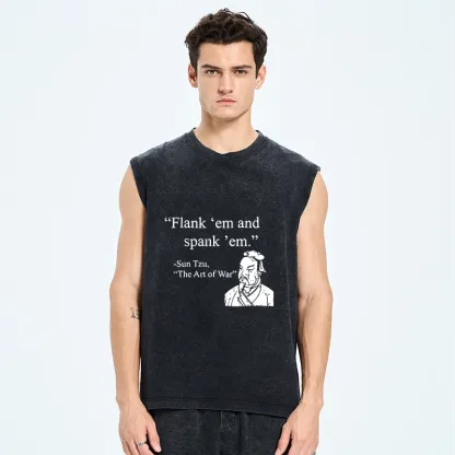 Tokyo-Tiger The Art Of War Funny Washed Tank