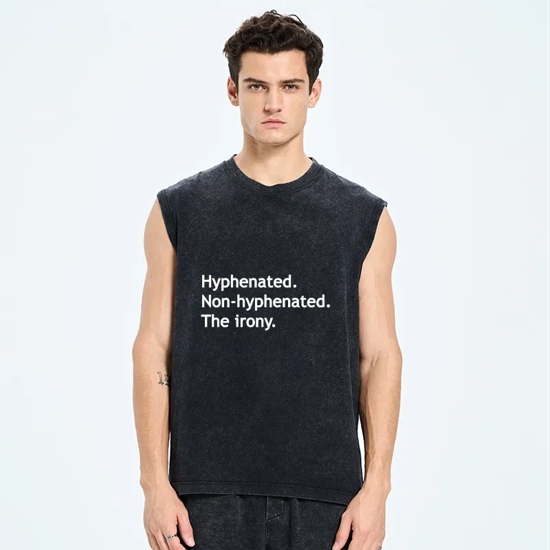 Tokyo-Tiger Hyphenated Funny Washed Tank