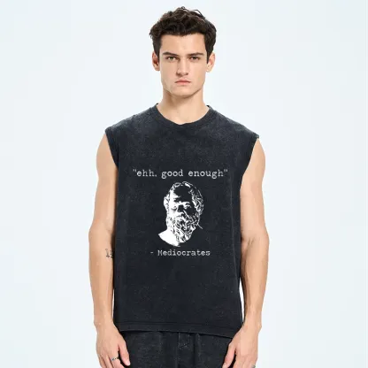 Tokyo-Tiger Mediocrates Meme Washed Tank