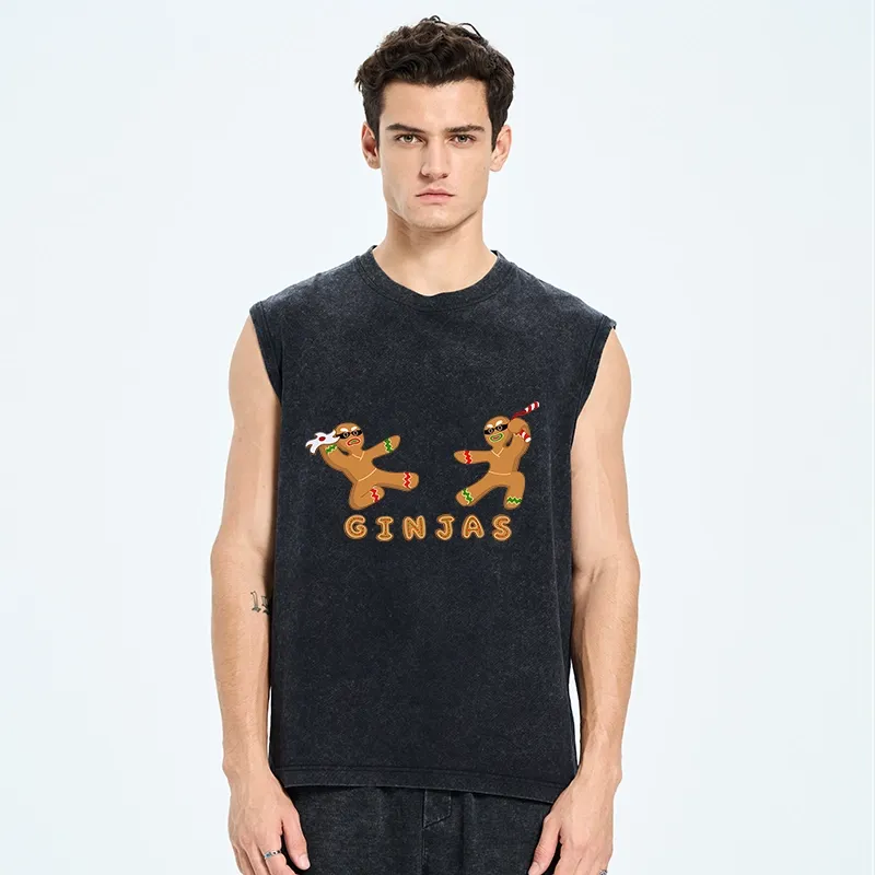 Tokyo-Tiger Gingerbread Ninja Washed Tank
