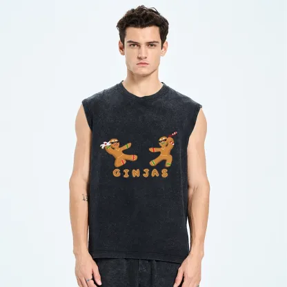 Tokyo-Tiger Gingerbread Ninja Washed Tank