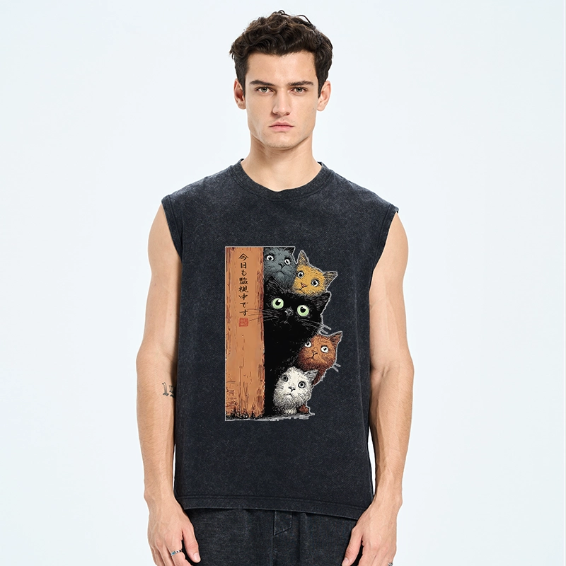 Tokyo-Tiger Five Cats Are Watching You Washed Tank