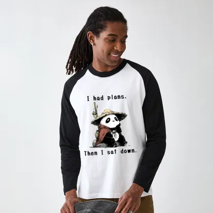 Tokyo-Tiger The Maybe Later Panda Raglan Long Sleeve T-shirt