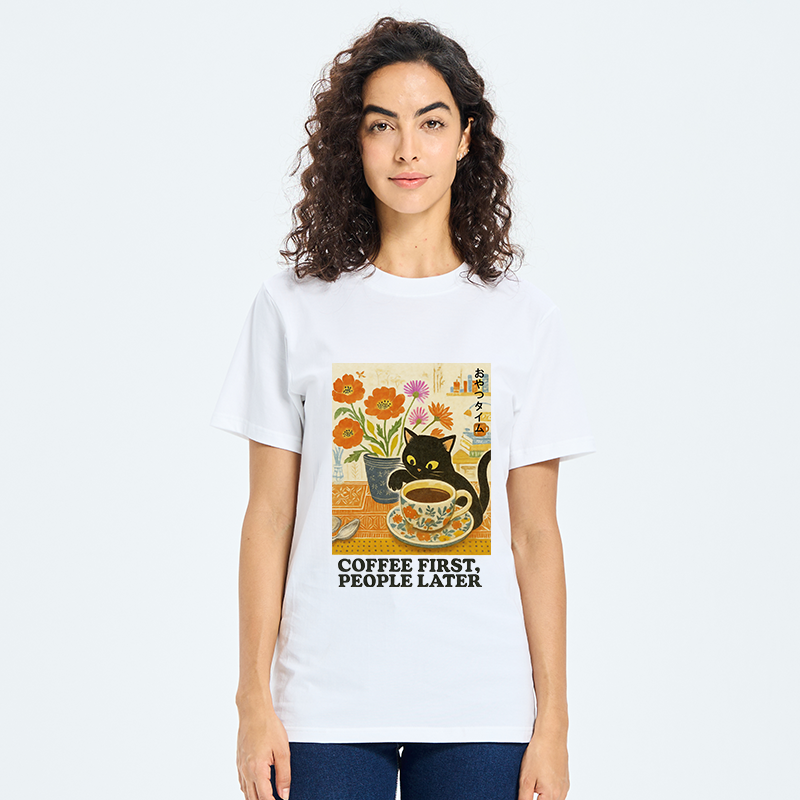 Tokyo-Tiger Kitten Drinks Coffee First Classic T-Shirt