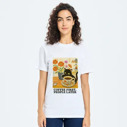 Tokyo-Tiger Kitten Drinks Coffee First Classic T-Shirt