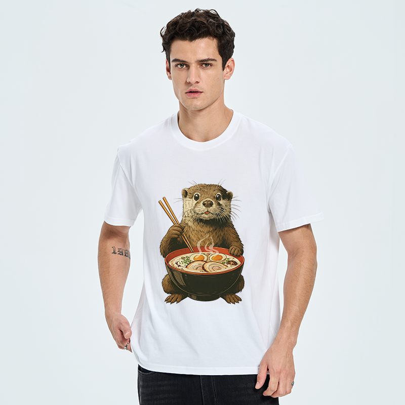 Tokyo-Tiger Japanese Otter Eating Ramen Classic T-Shirt
