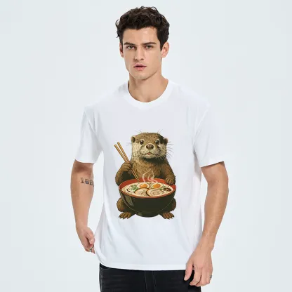 Tokyo-Tiger Japanese Otter Eating Ramen Classic T-Shirt