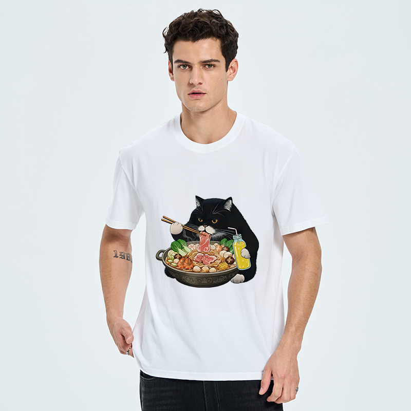 Tokyo-Tiger Black Cat Eating Hot Pot Classic T-Shirt
