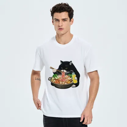 Tokyo-Tiger Black Cat Eating Hot Pot Classic T-Shirt