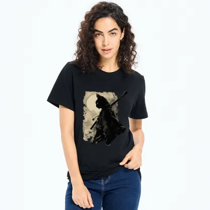 Tokyo-Tiger Under The Moon Cat Samurai Classic T-Shirt