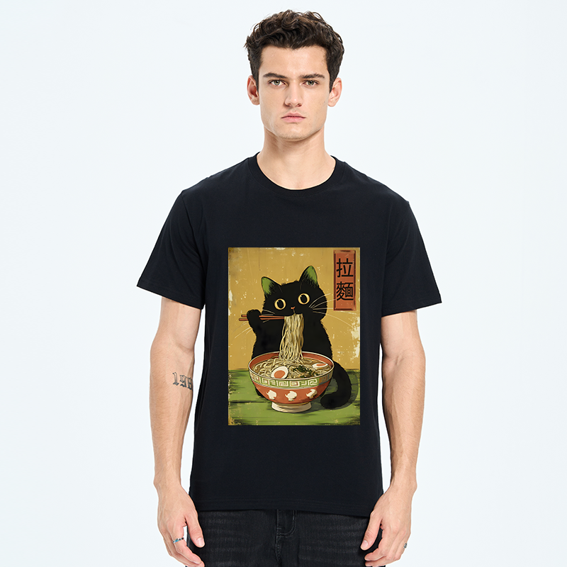 Tokyo-Tiger Vintage Japanese Cat Eating Ramen Classic T-Shirt