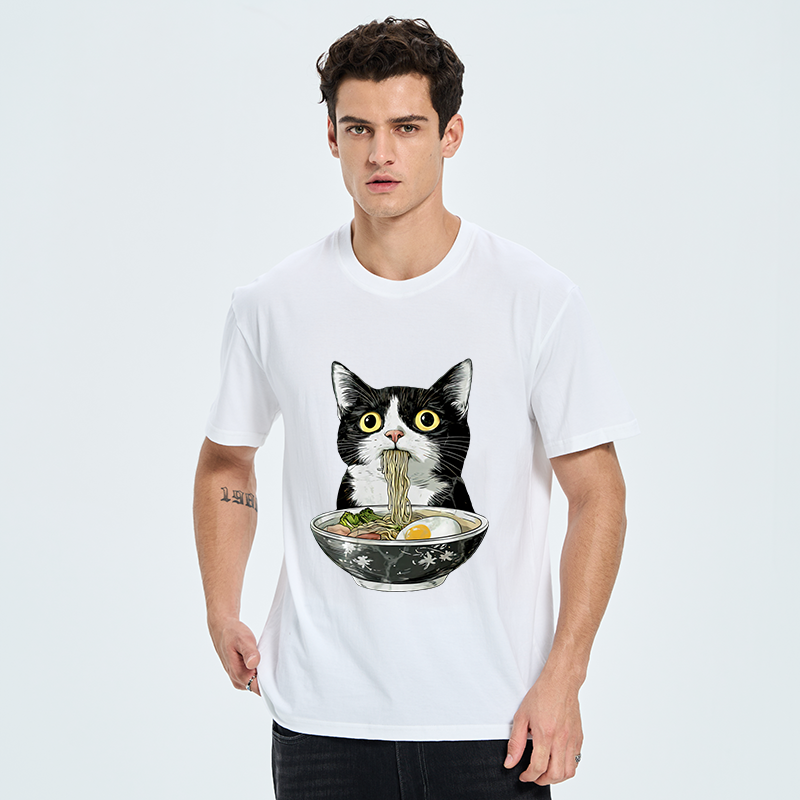 Tokyo-Tiger Cute Cat Eating Japan Ramen Classic T-Shirt