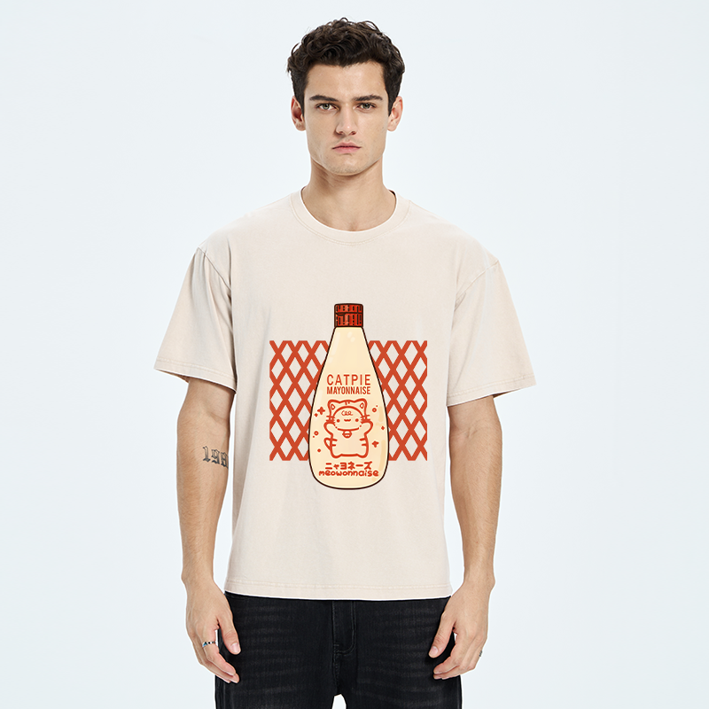 Tokyo-Tiger Catpie Mayonnaise Washed T-Shirt