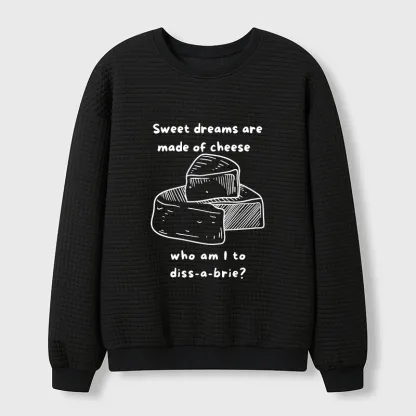 Tokyo-Tiger Cheese Music Funny Waffle Sweatshirt