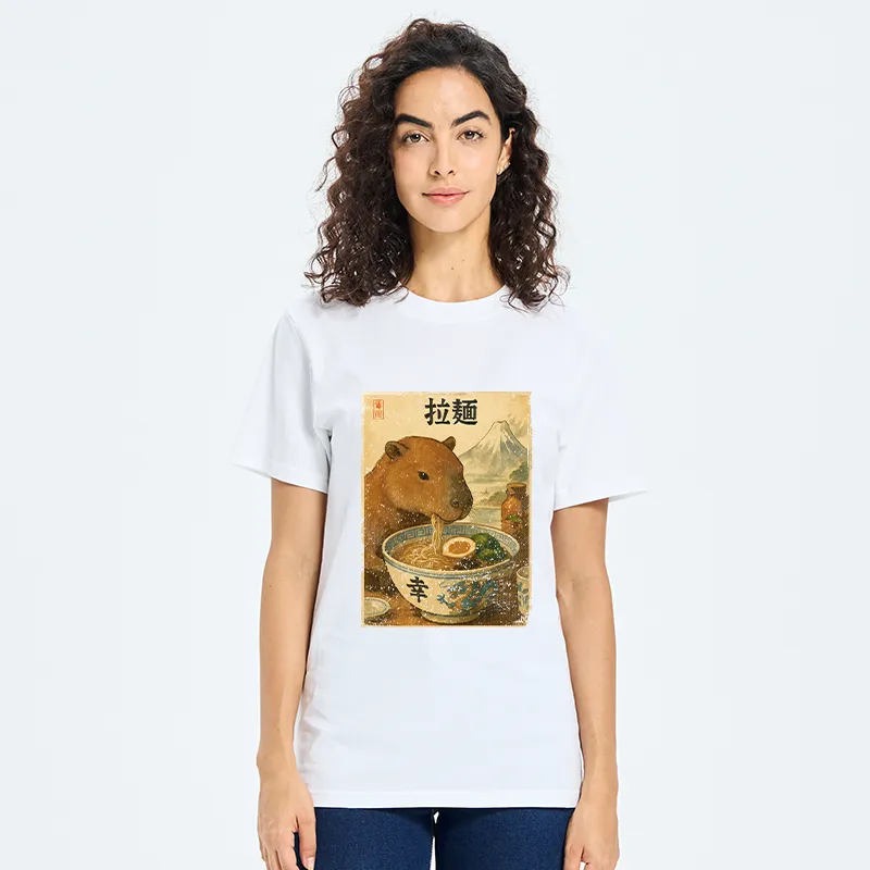 Tokyo-Tiger Capybara Eating Japan Ramen Classic T-Shirt