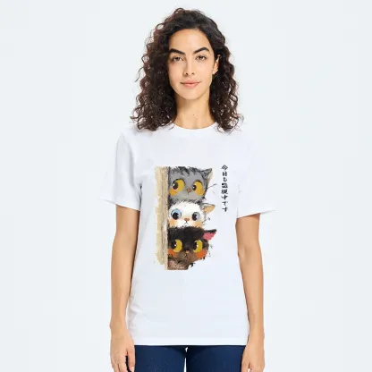 Tokyo-Tiger Three Cats Secretly Monitor Their Owner Classic T-Shirt