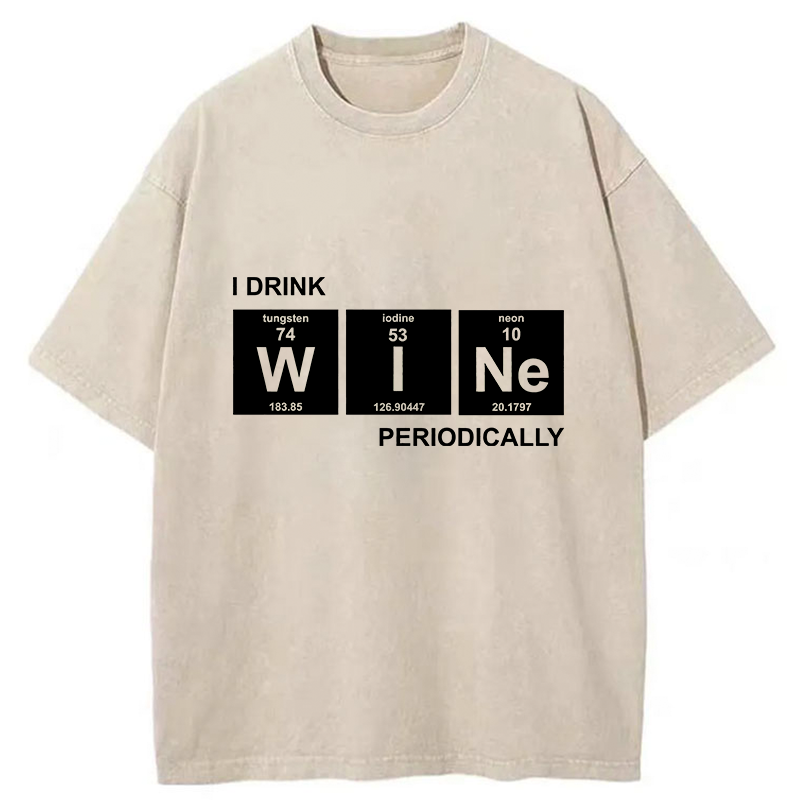 Tokyo-Tiger Periodic Table Of Alcoholic Beverages Washed T-Shirt