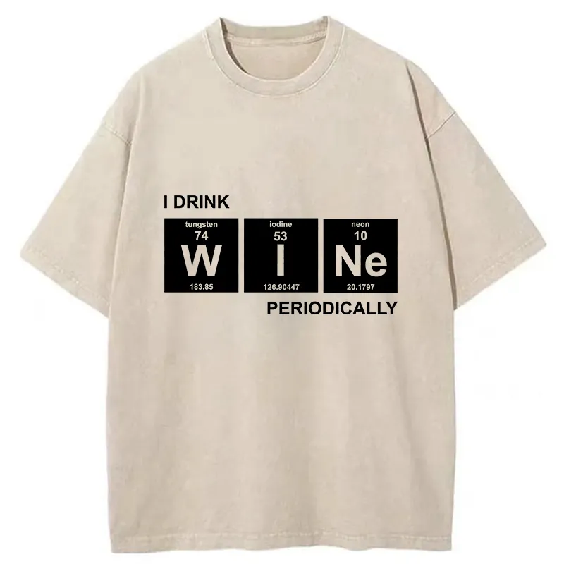 Tokyo-Tiger Periodic Table Of Alcoholic Beverages Washed T-Shirt