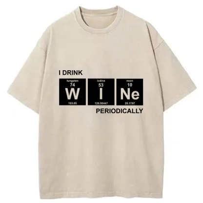 Tokyo-Tiger Periodic Table Of Alcoholic Beverages Washed T-Shirt