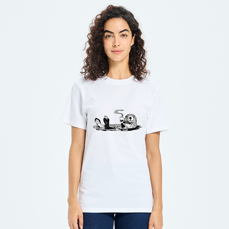 Tokyo-Tiger Otter Drinking Coffee Classic T-Shirt