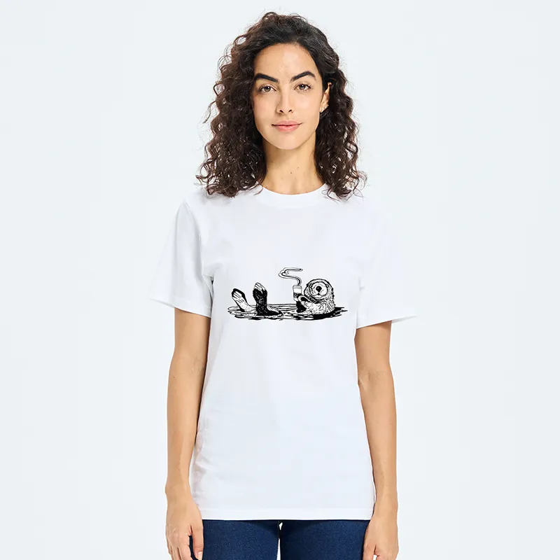 Tokyo-Tiger Otter Drinking Coffee Classic T-Shirt