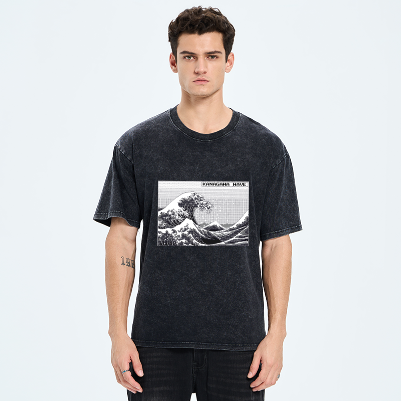 Tokyo-Tiger Kanagawa Wave Washed T-Shirt