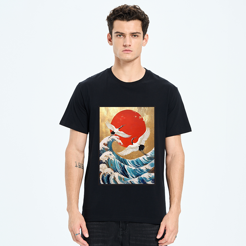 Tokyo-Tiger Cranes And Waves Ukiyo-e Classic T-Shirt
