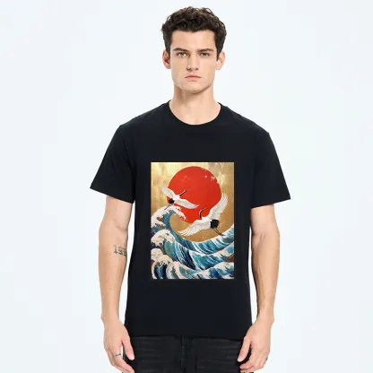 Tokyo-Tiger Cranes And Waves Ukiyo-e Classic T-Shirt