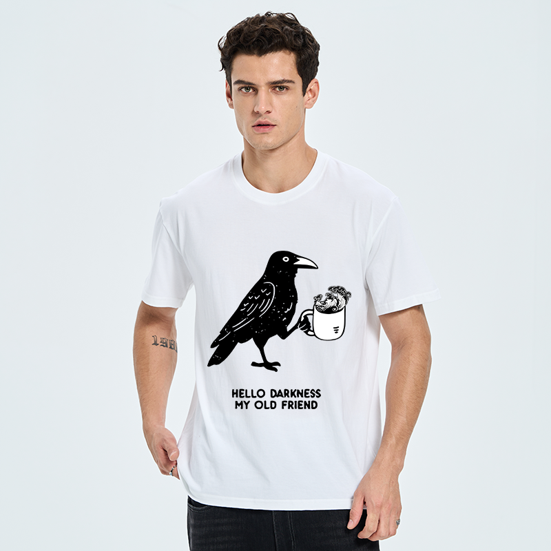 Tokyo-Tiger Crow Drinking Black Coffee Funny Classic T-Shirt
