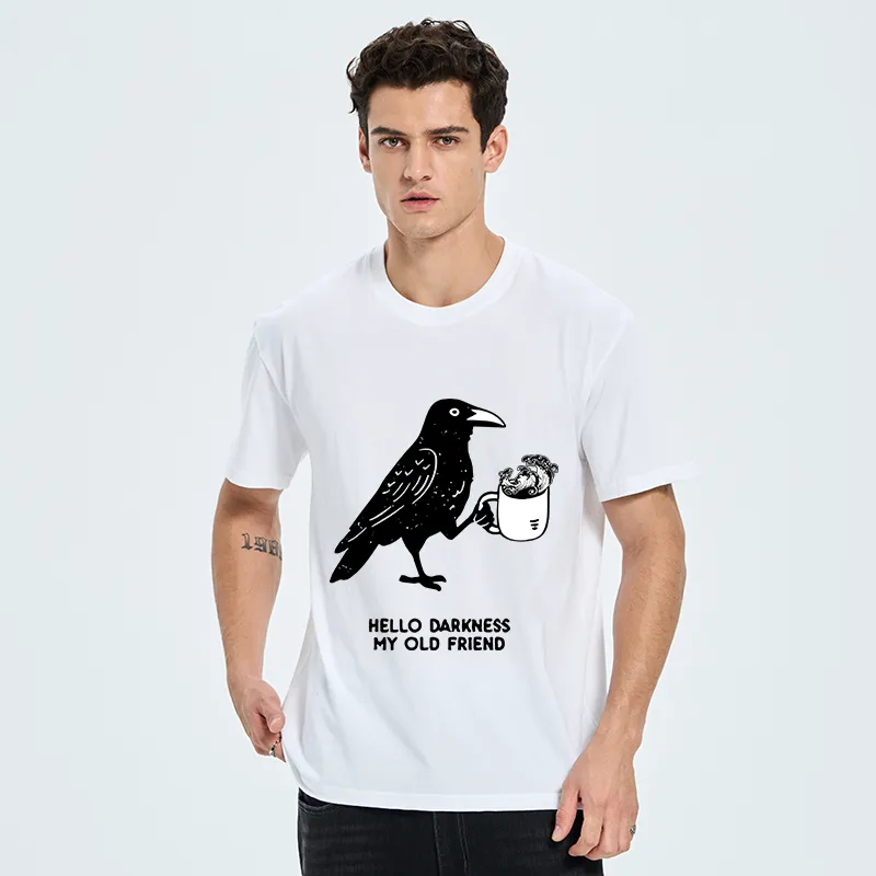 Tokyo-Tiger Crow Drinking Black Coffee Funny Classic T-Shirt