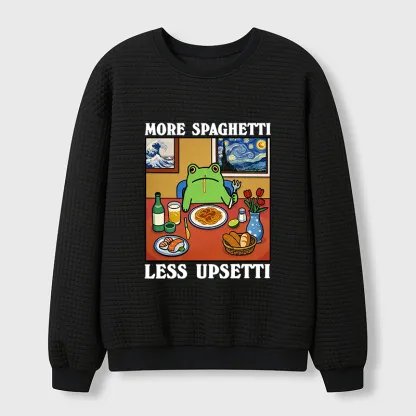 Tokyo-Tiger More Spaghetti Less Upsetti Frog Waffle Sweatshirt